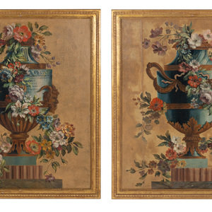 A Pair of Continental Painted Canvas 2f8354