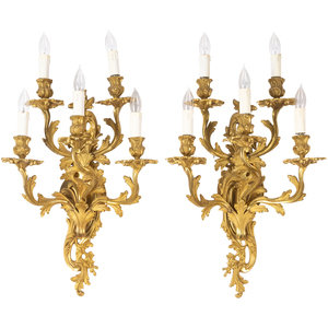 A Pair of Louis XV Style Gilt Metal