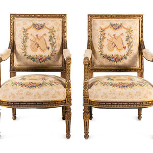 A Pair of Louis XVI Style Tapestry Upholstered 2f836e