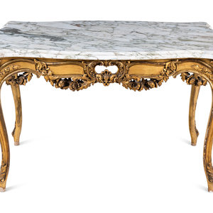 A Louis XV Style Giltwood Marble Top 2f8367