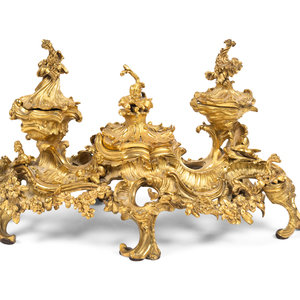 A Large French Rococo Gilt Bronze