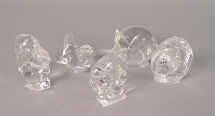 Group of five Steuben glass figures 4c05b
