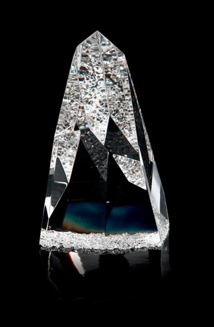 Steuben glass sculpture Pyramidon