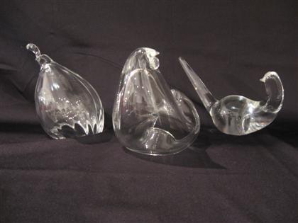 Three Steuben glass figures of