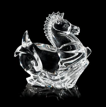 Steuben glass figure of a seahorse