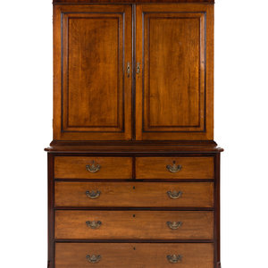 A George III Oak and Mahogany Linen 2f8405