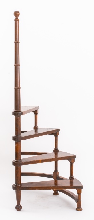 MAHOGANY LIBRARY LADDER / STEPS