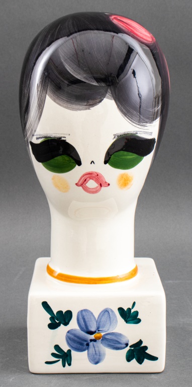 ITALIAN QUADRIFOGLIO CERAMIC HEAD SCULPTURE