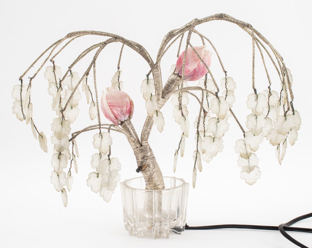  WEEPING CHERRY TABLE LAMP 1980S 2fabf8