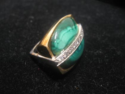 Malachite diamond dinner ring  4c475