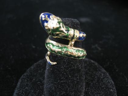 14 karat yellow gold and enamel 4c47b