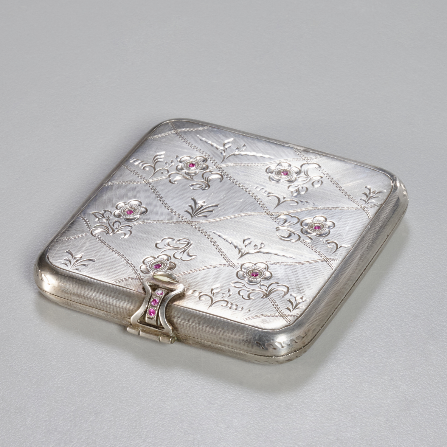 800 SILVER JEWELED COMPACT Early 2facf5