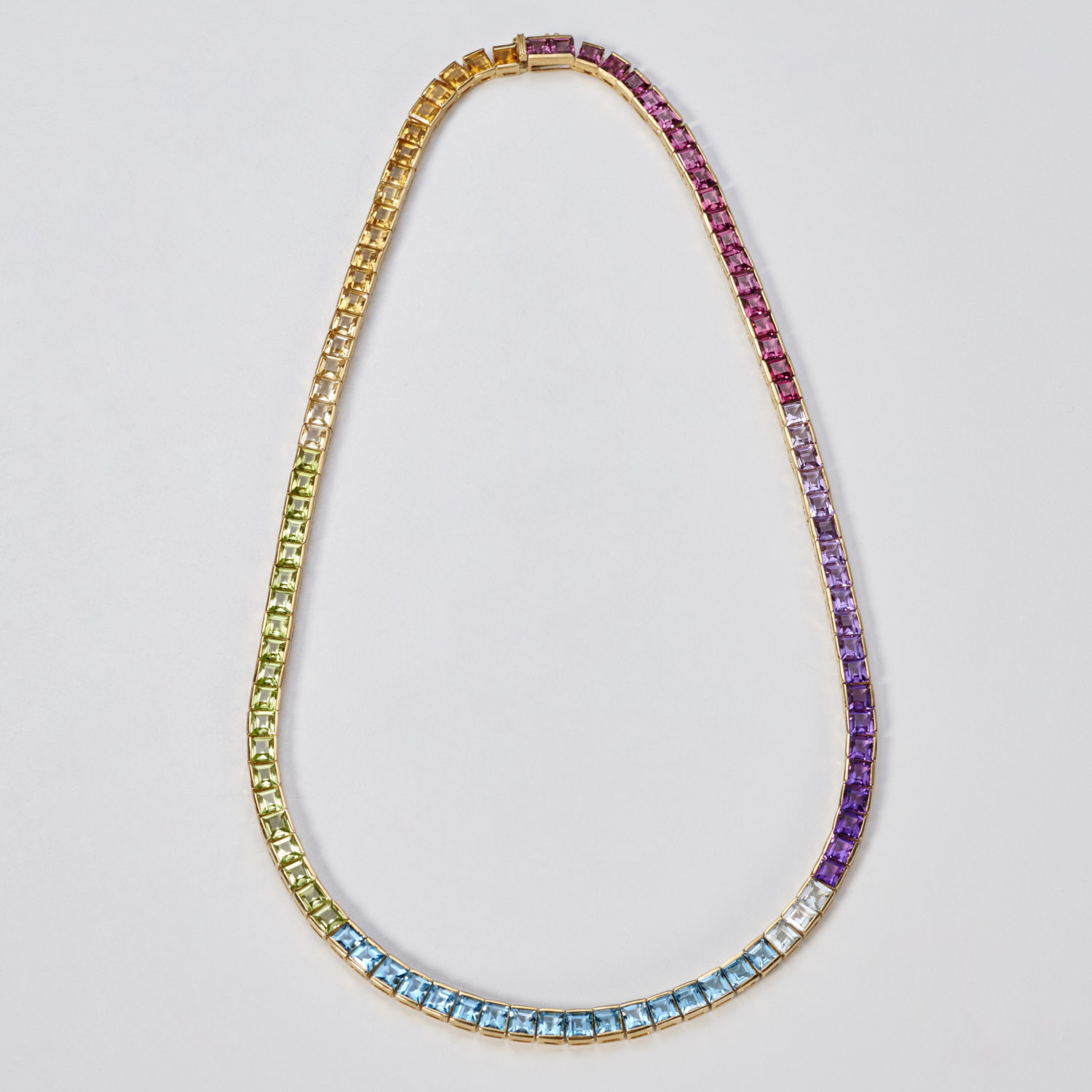 18K GOLD RAINBOW GEMSTONE NECKLACE 2fad0f