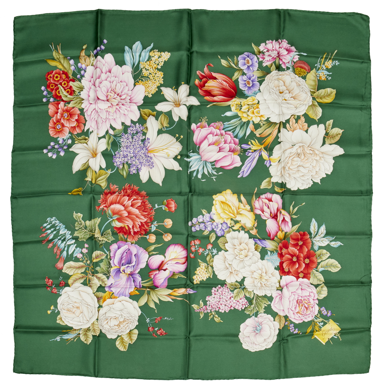 GUCCI FLORAL SILK SCARF 20th c.