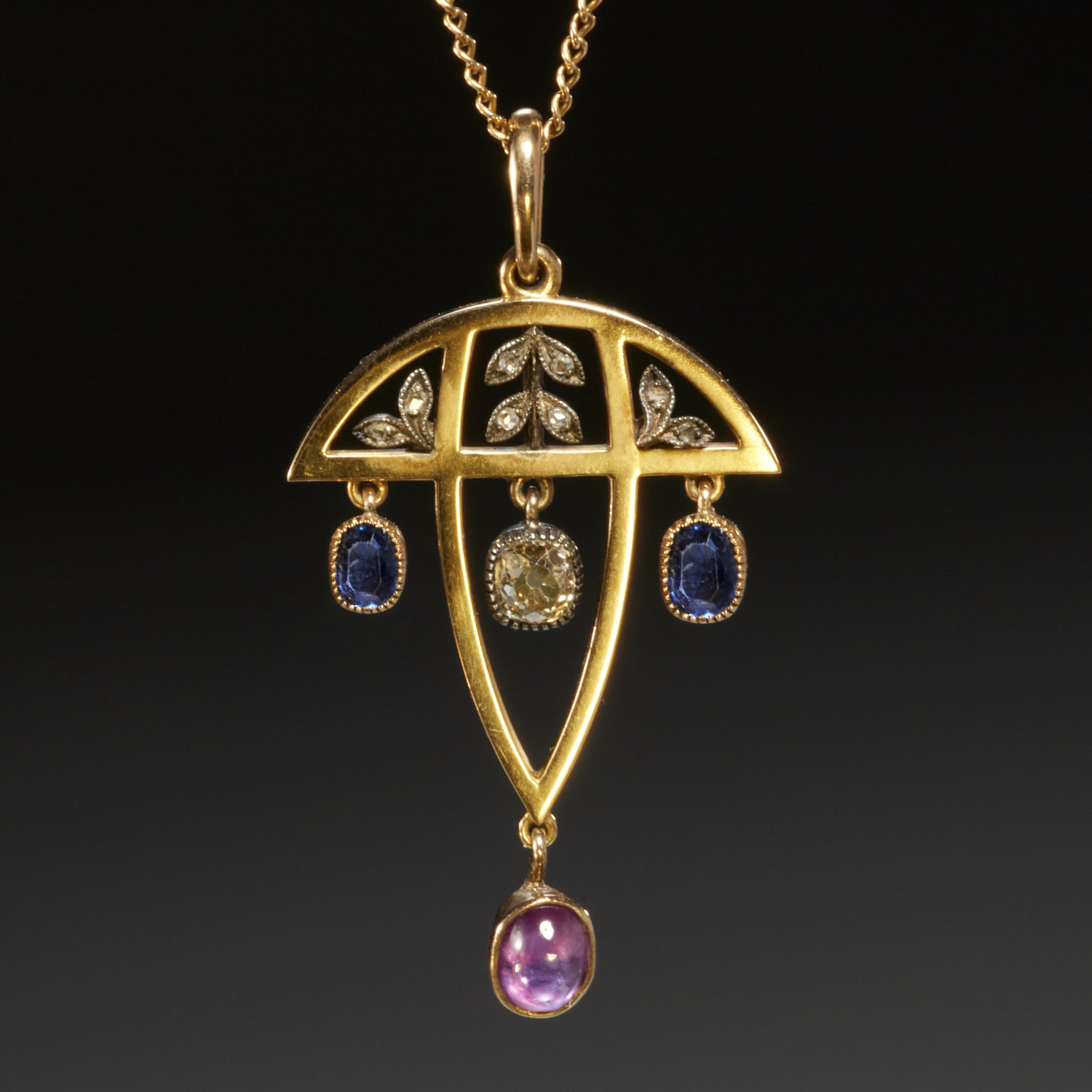 FABERGE (ATTRIB.) GEM MOUNTED GOLD