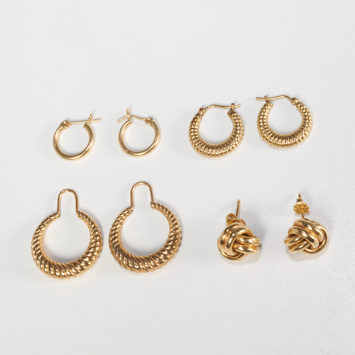 GROUP OF 14K PIERCED STYLE EARRINGS