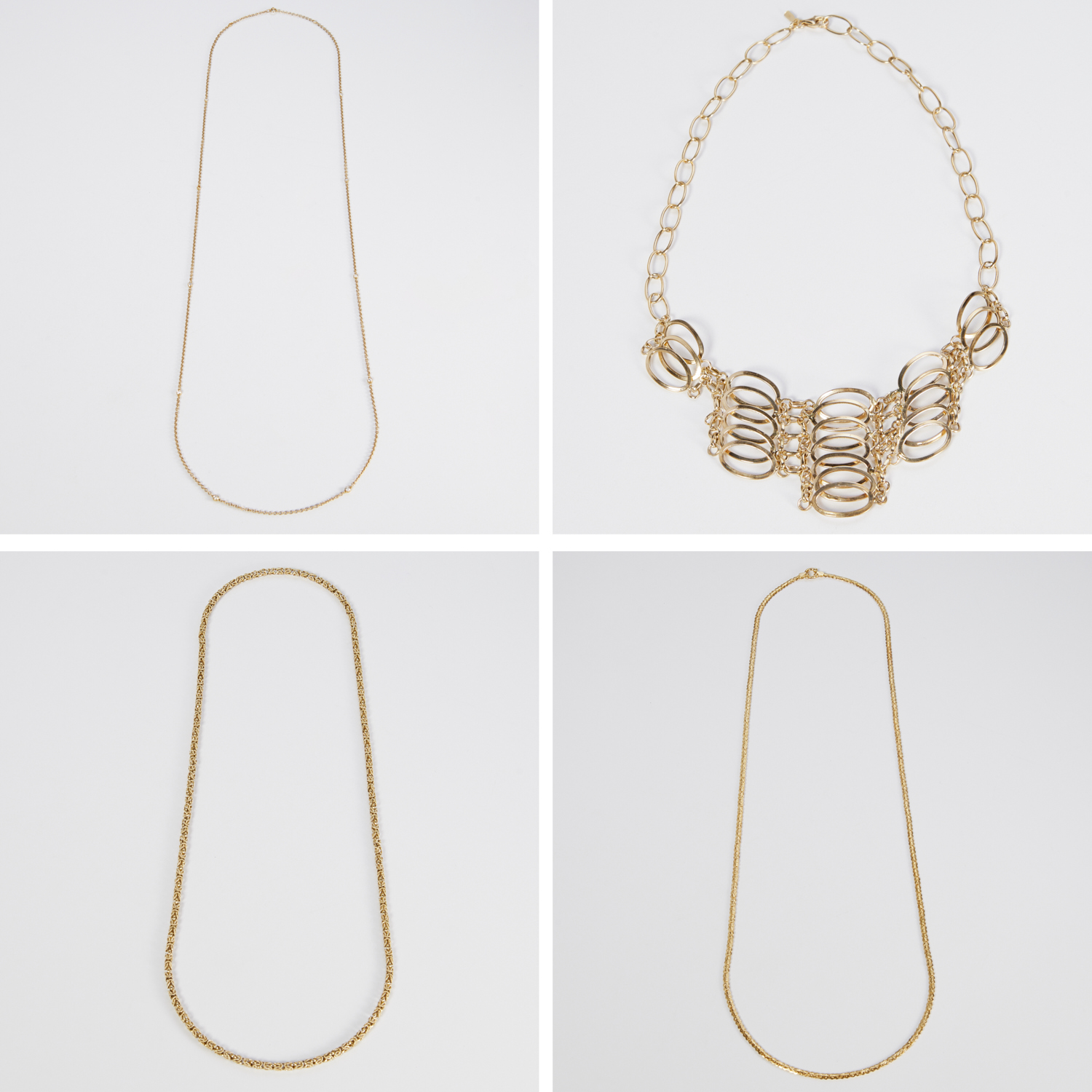 GROUP OF 14K CHAIN NECKLACES 20th