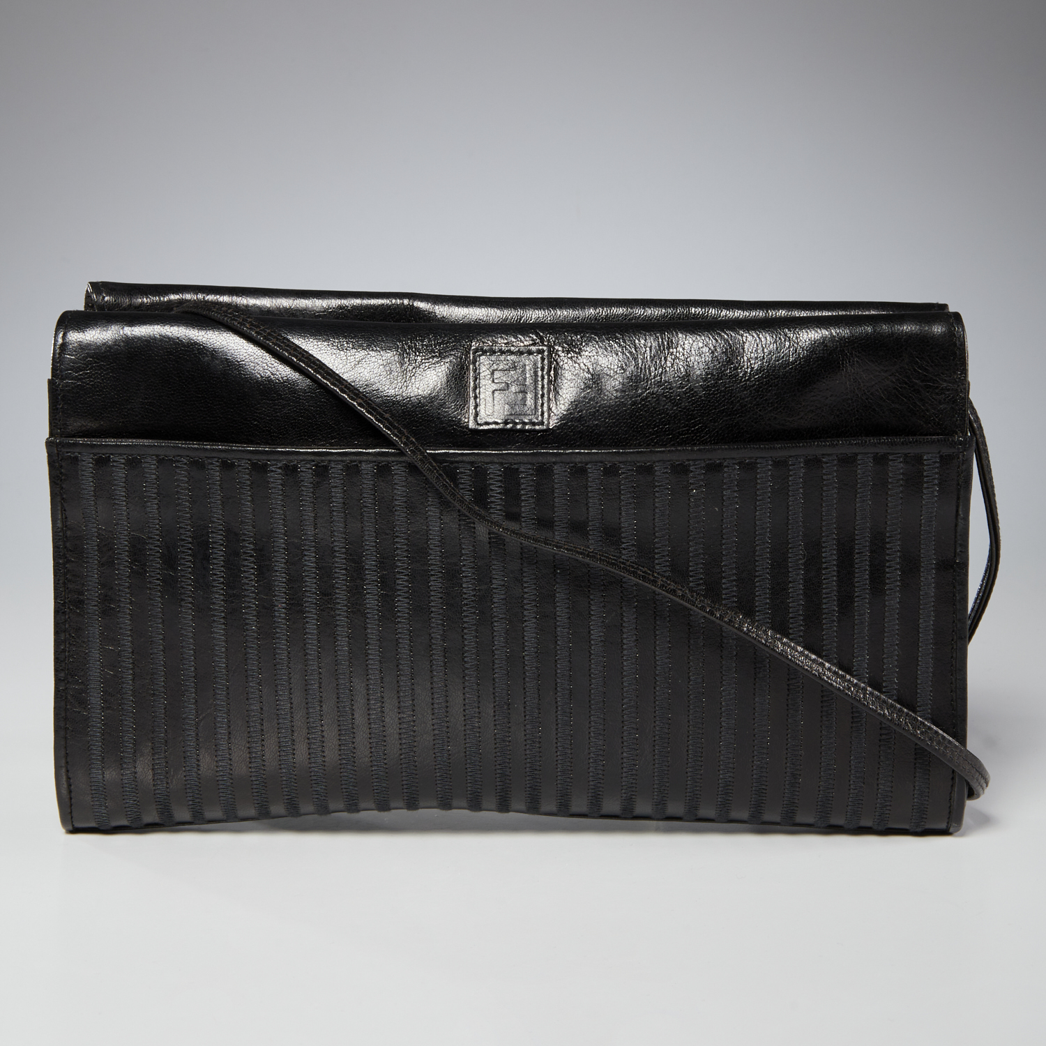 FENDI THIN STRIPE BLACK HANDBAG