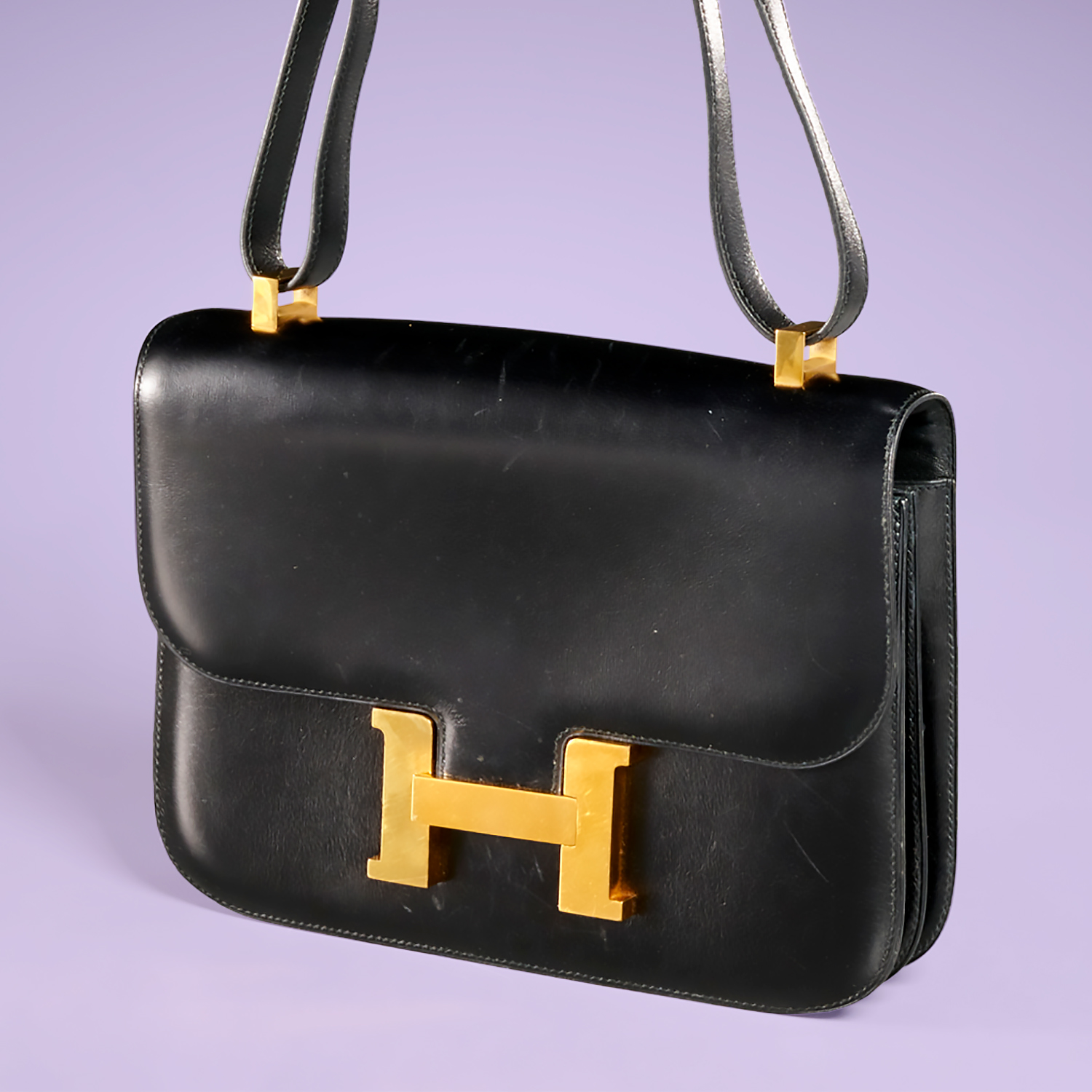 HERMES BLACK BOX LEATHER 24 CONSTANCE