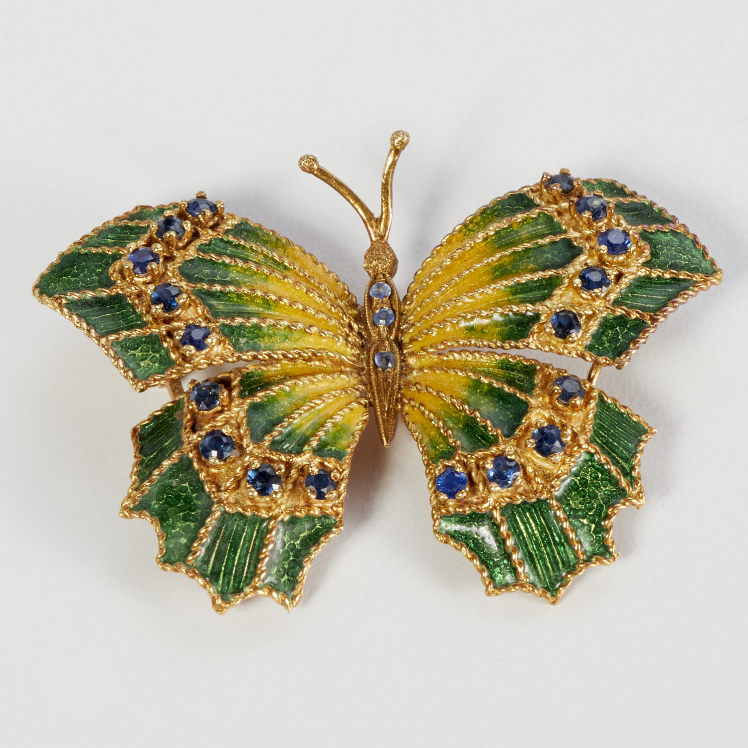 18K GOLD ITALIAN ENAMEL BUTTERFLY 2fae35