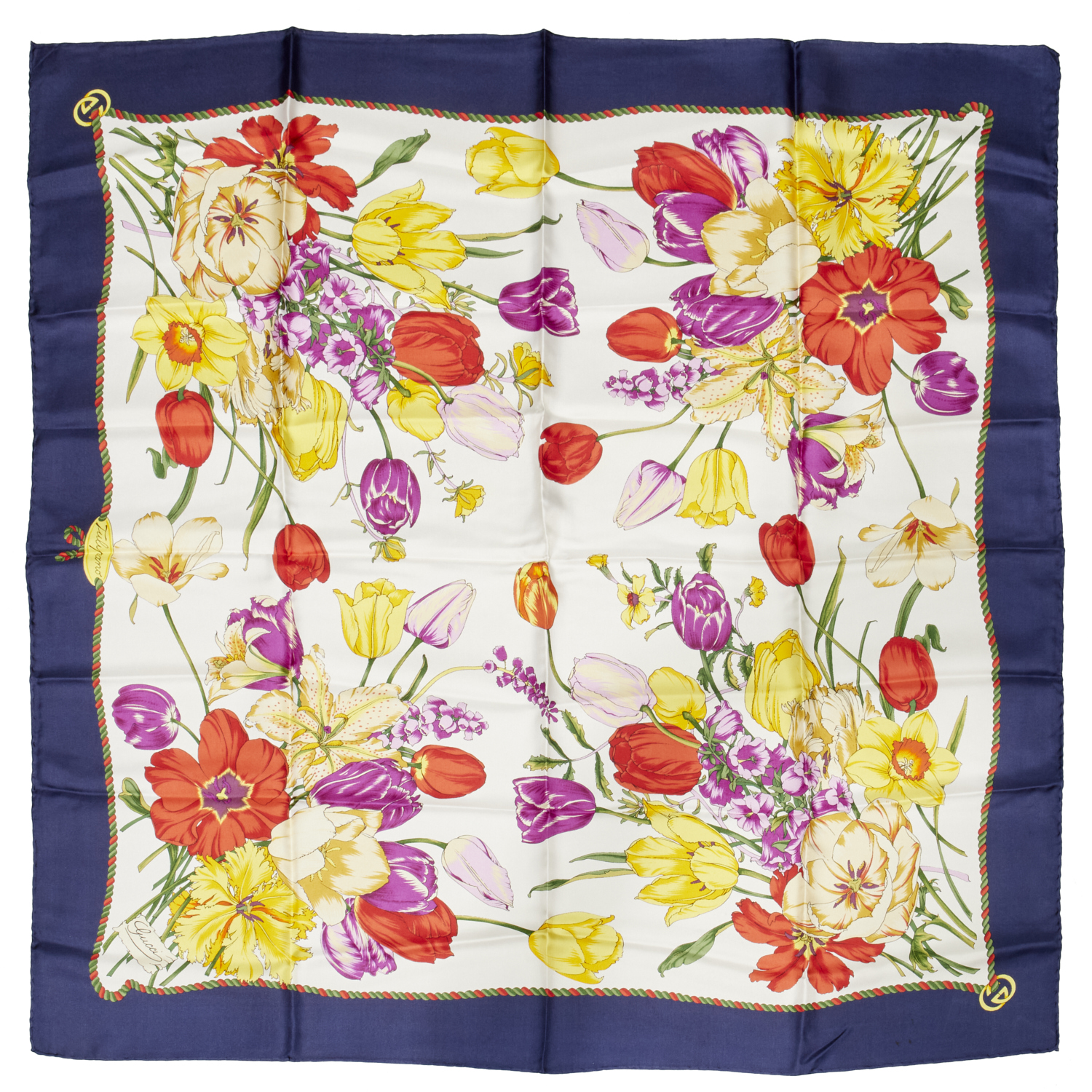 GUCCI "TULIPANO" SILK SCARF Late