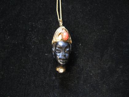 Blackamoor pendant on chain   