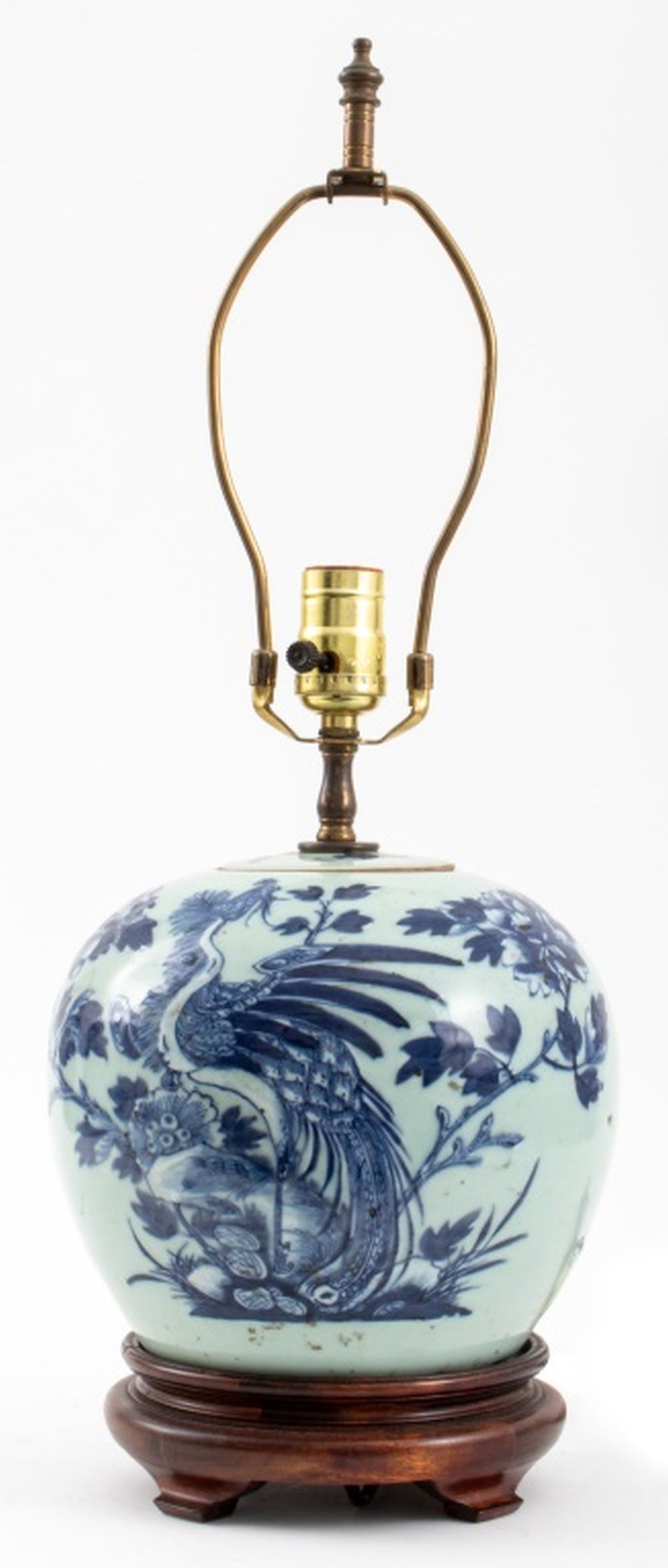 CHINESE PORCELAIN GINGER JAR MOUNTED