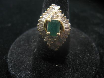 14 karat yellow gold emerald and 4c4ab