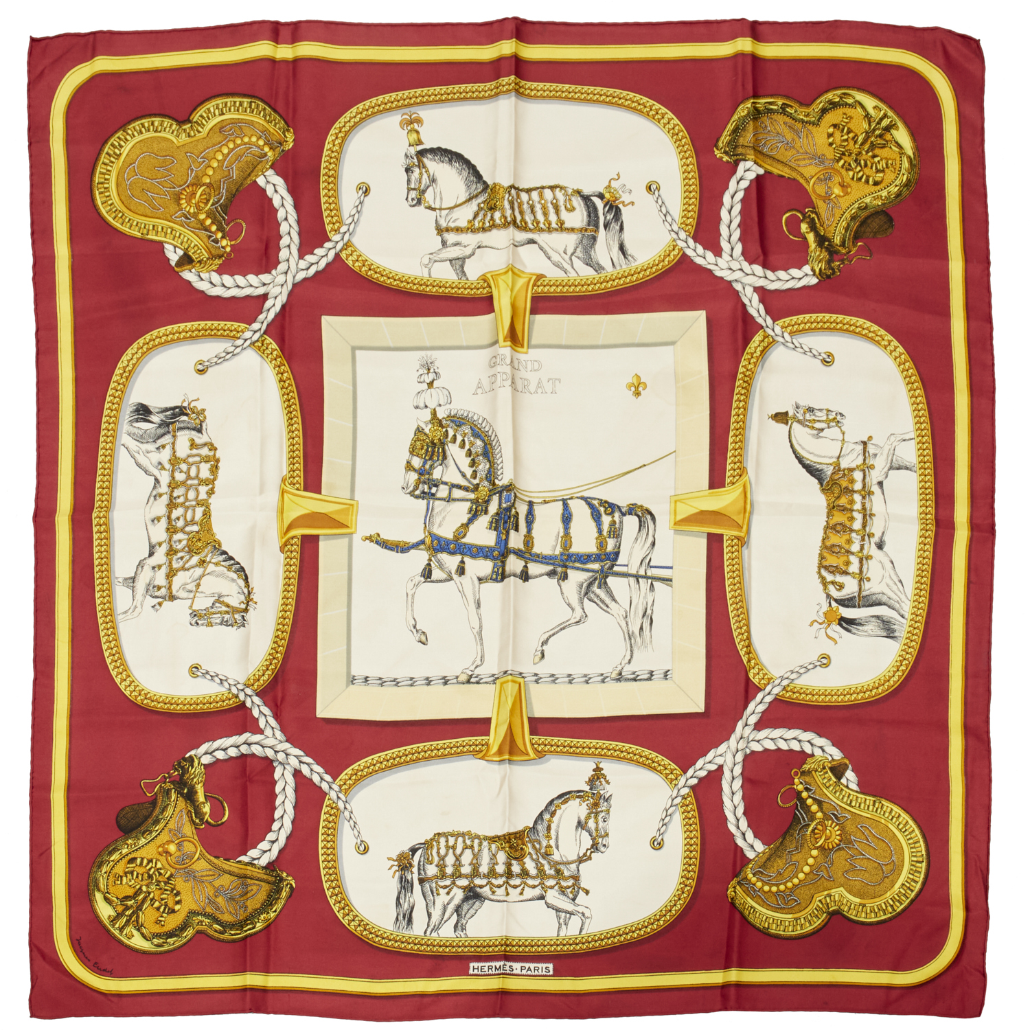 HERMES GRAND APPARAT 90 CM SCARF 2faeb2