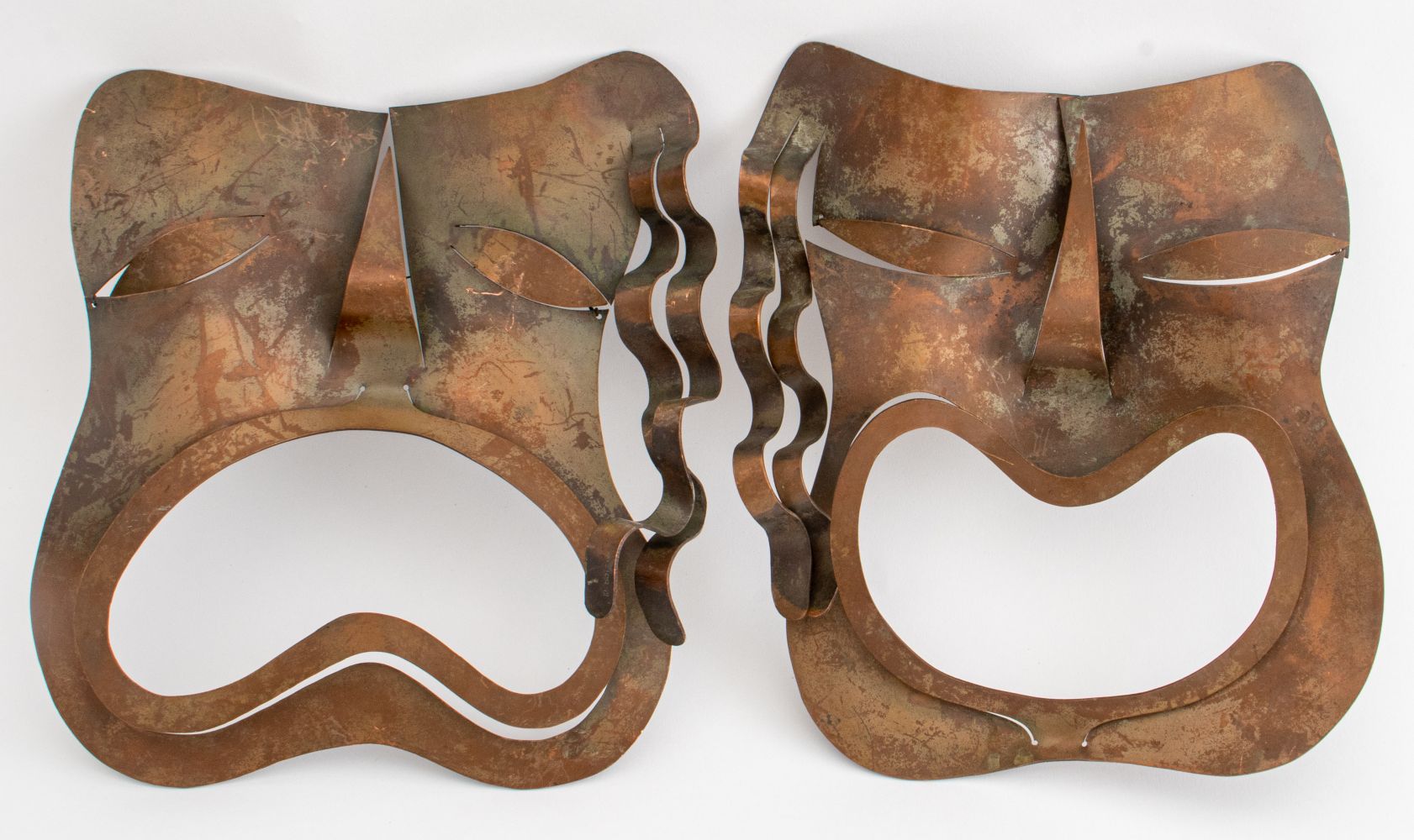 FRANCISCO REBAJES COPPER MASKS OF COMEDY