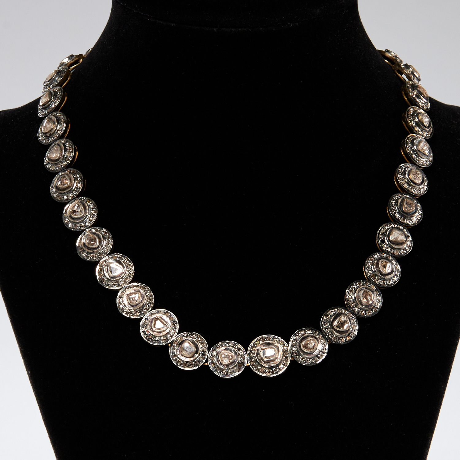 ROSE CUT DIAMOND LINK NECKLACE 20th