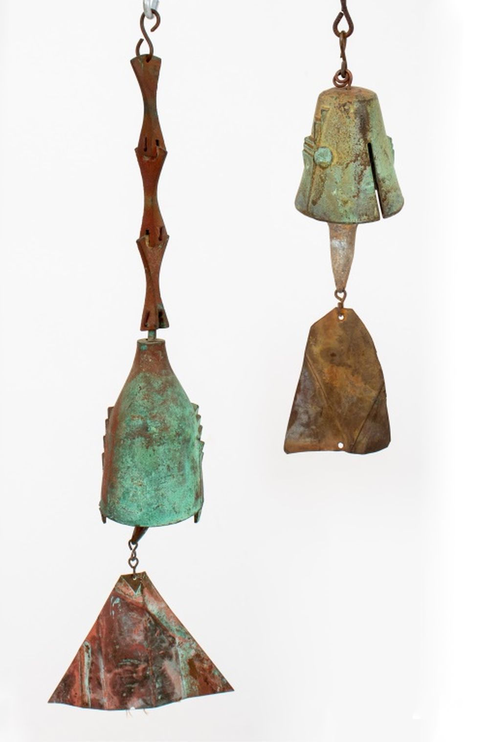 PAOLO SOLERI PATINATED METALS WIND CHIMES,