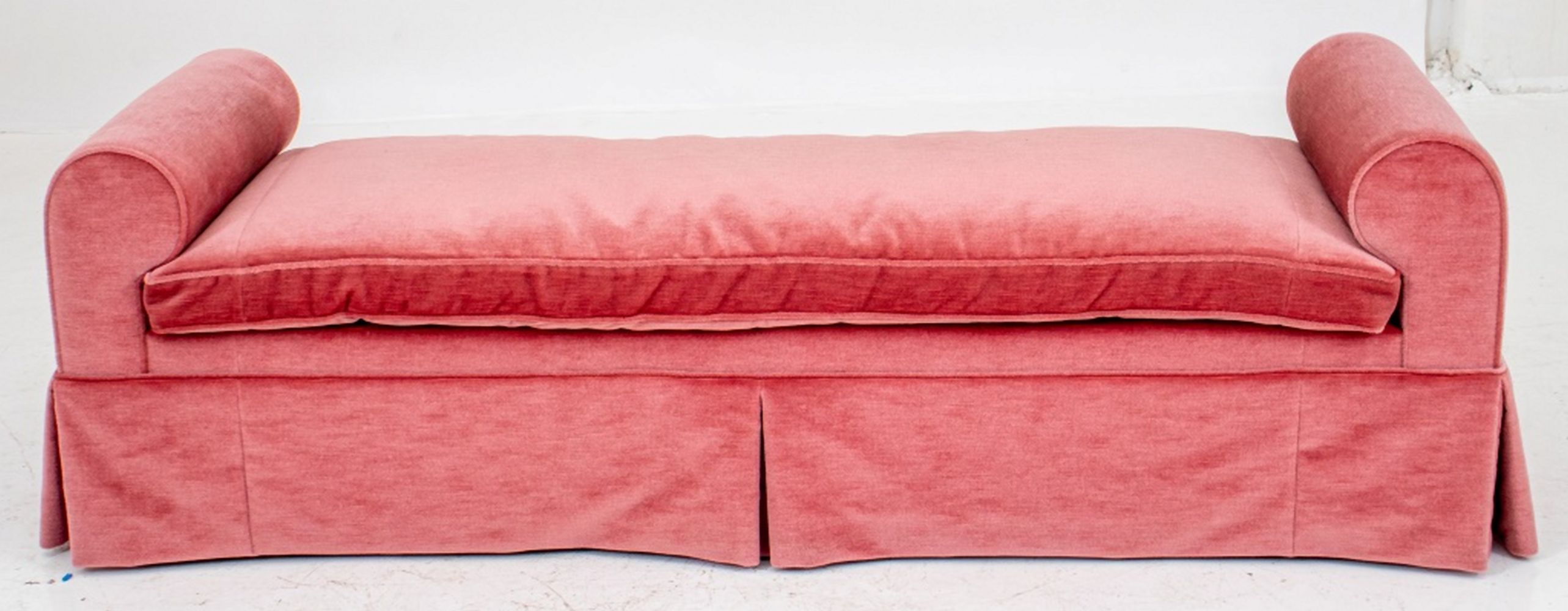 ROSE PINK MOHAIR UPHOLSTERED TWO ARM 2faf3b