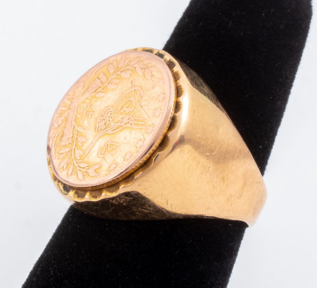18K 22K YELLOW GOLD COIN RING 2faf4e