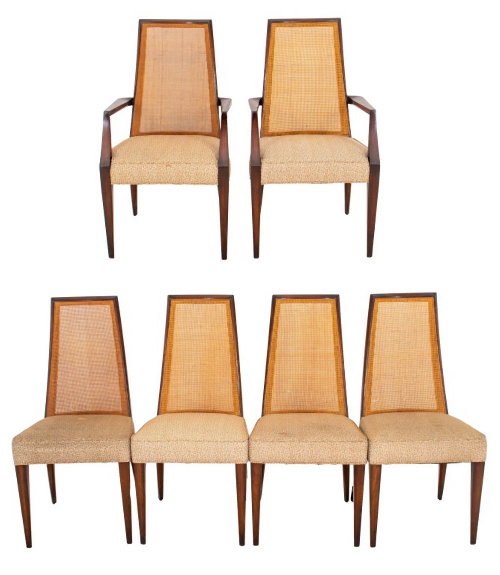 DANISH MODERN MAHOGANY CANED DINING