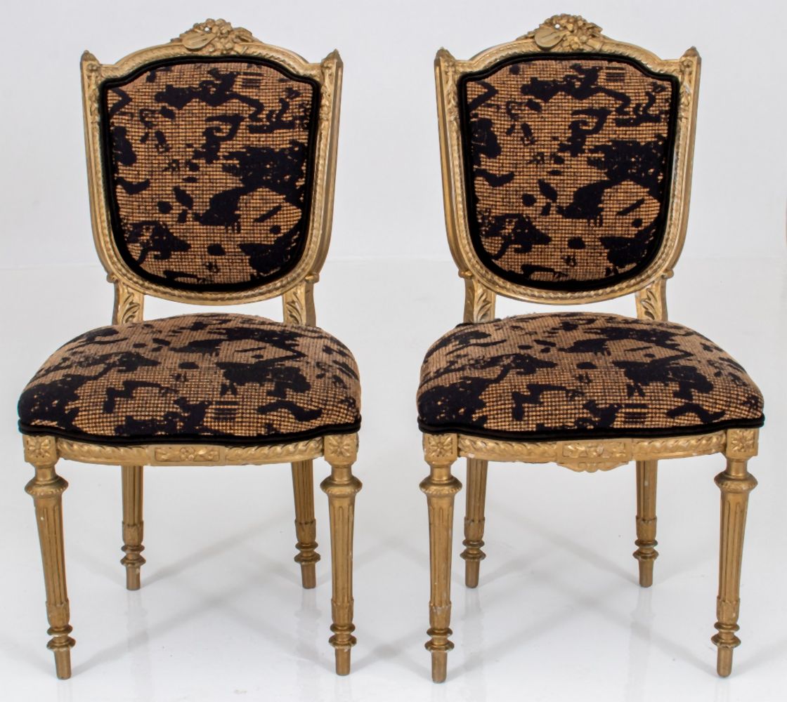 LOUIS XVI STYLE SIDE CHAIRS PAIR 2fafd0