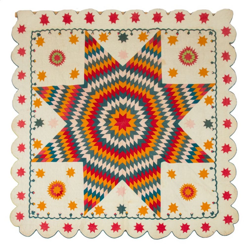 LONE STAR QUILT WITH SCALLOPED