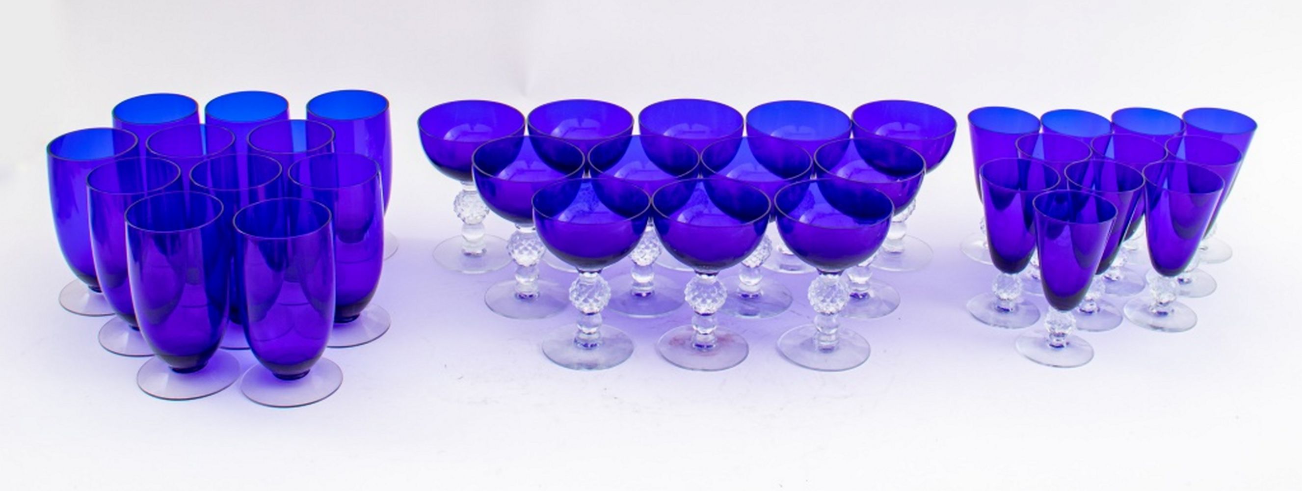 BLUE & CLEAR GLASSWARE ASSEMBLED SERVICE,