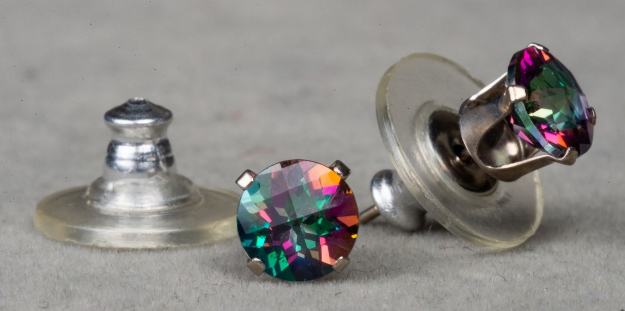 14K WHITE GOLD MYSTIC TOPAZ STUD