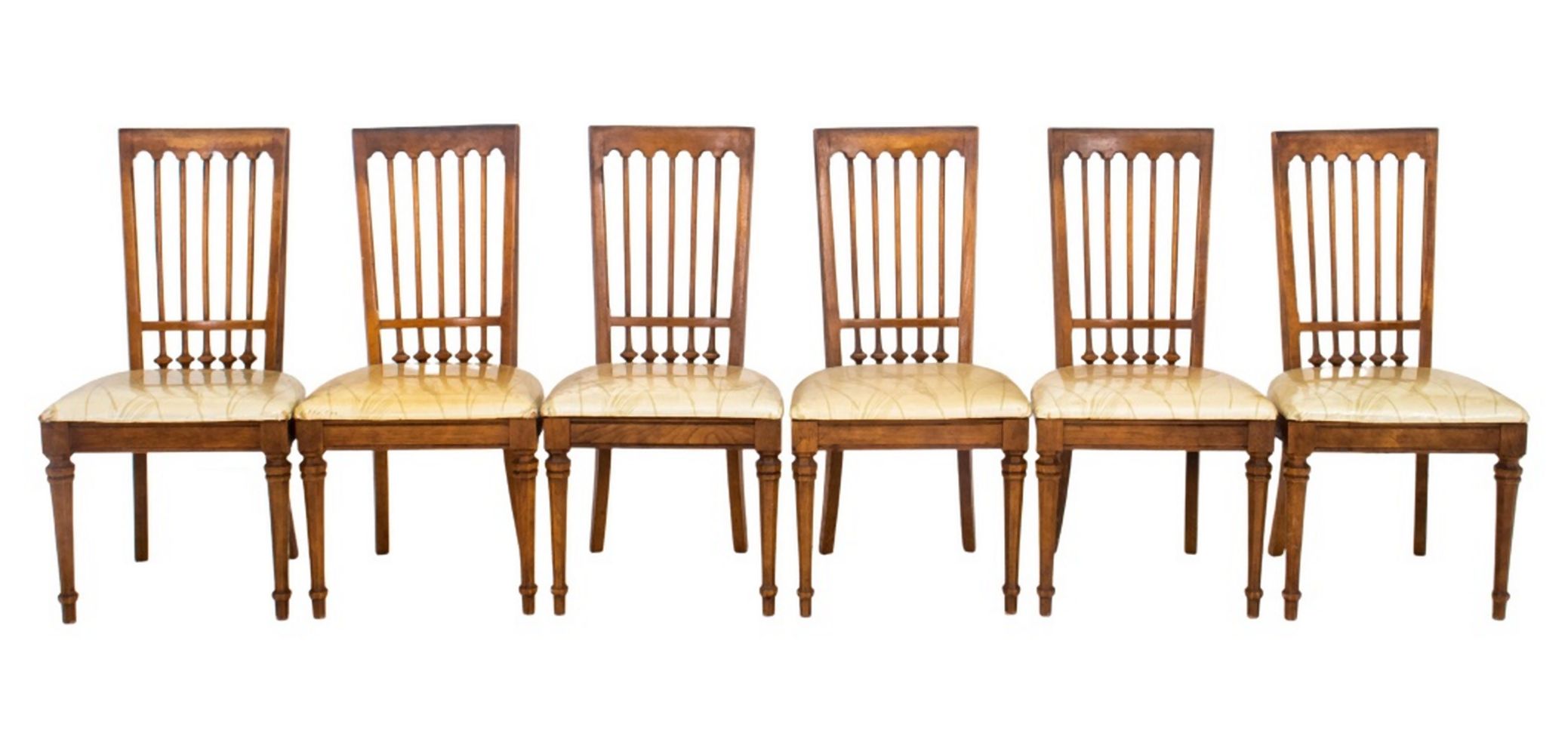 BEECH WOOD DINING CHAIRS, 6 Beech