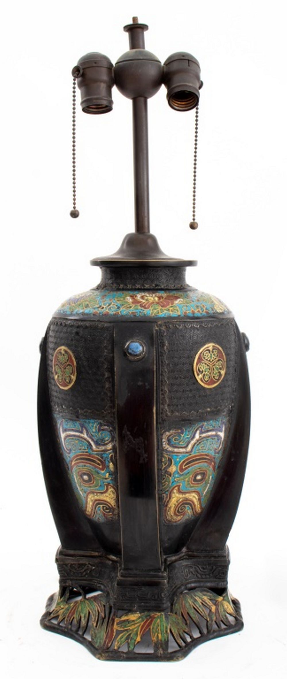 JAPANESE BRONZE AND CHAMPLEVE ENAMEL 2fb0b6