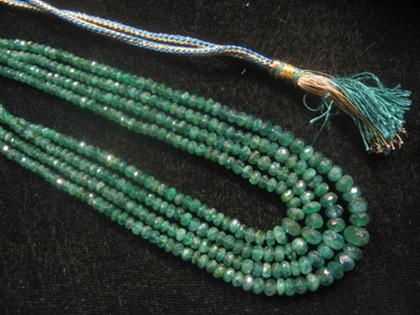 Emerald corded necklace    Length