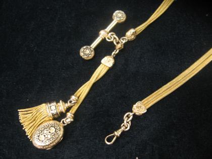 High karat yellow gold watch chain