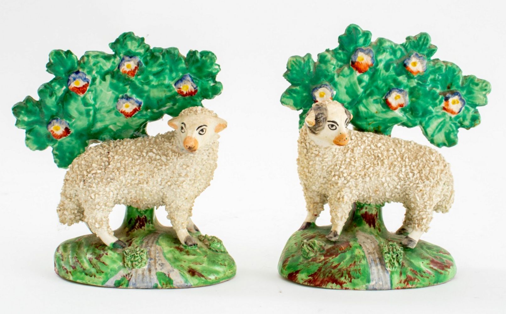 STAFFORDSHIRE CERAMIC SHEEP PAIR  2fb0ca