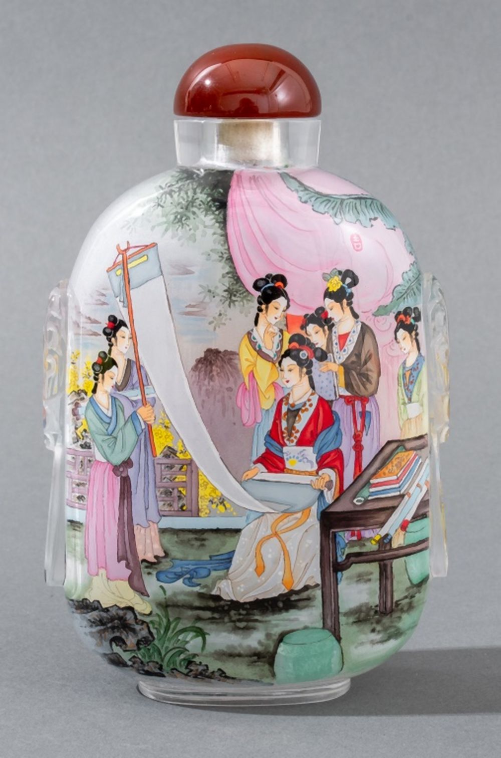 CHINESE REVERSE PAINTED GLASS SNUFF