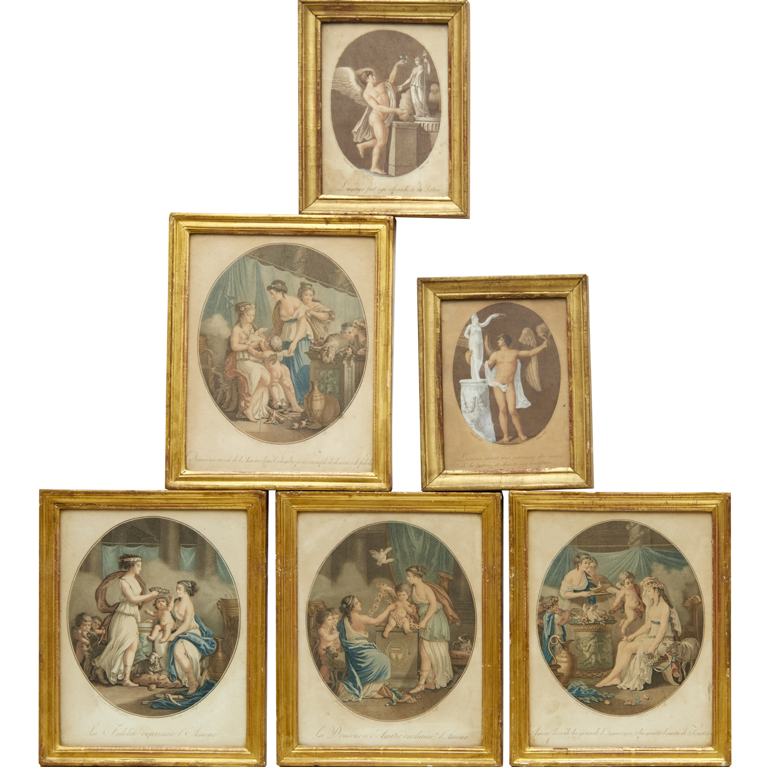  6 FRENCH CHROMOLITHOGRAPHS ANGELS 2fb126