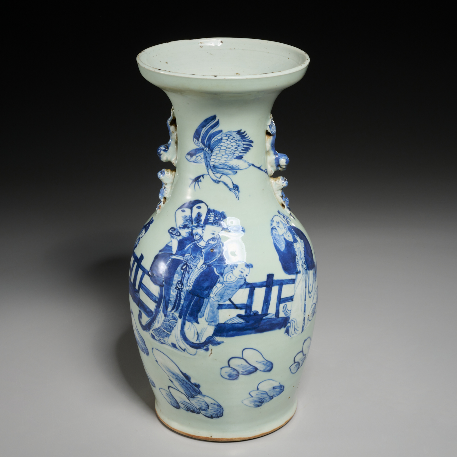 CHINESE BLUE WHITE BALUSTER VASE 2fb175