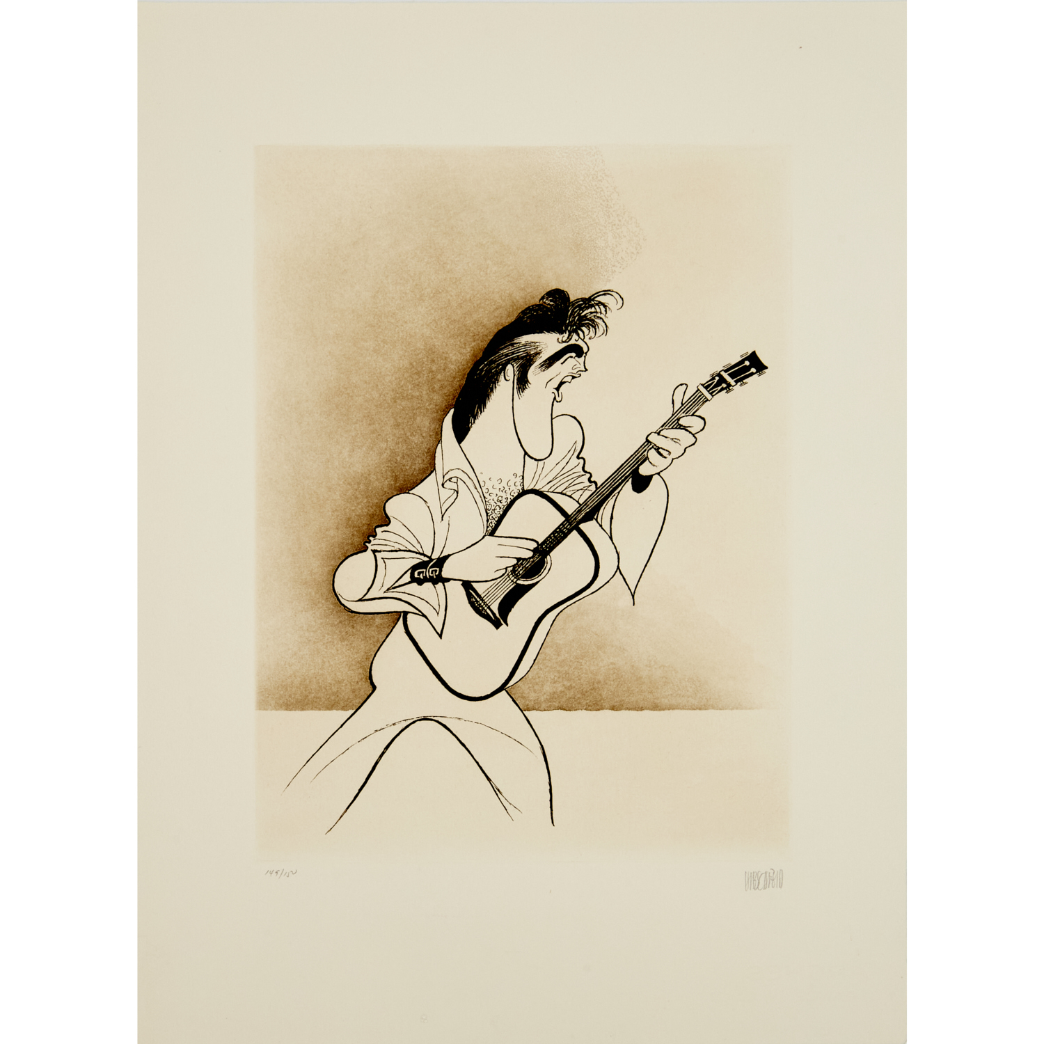 AL HIRSCHFELD, ELVIS PRESLEY LITHOGRAPH