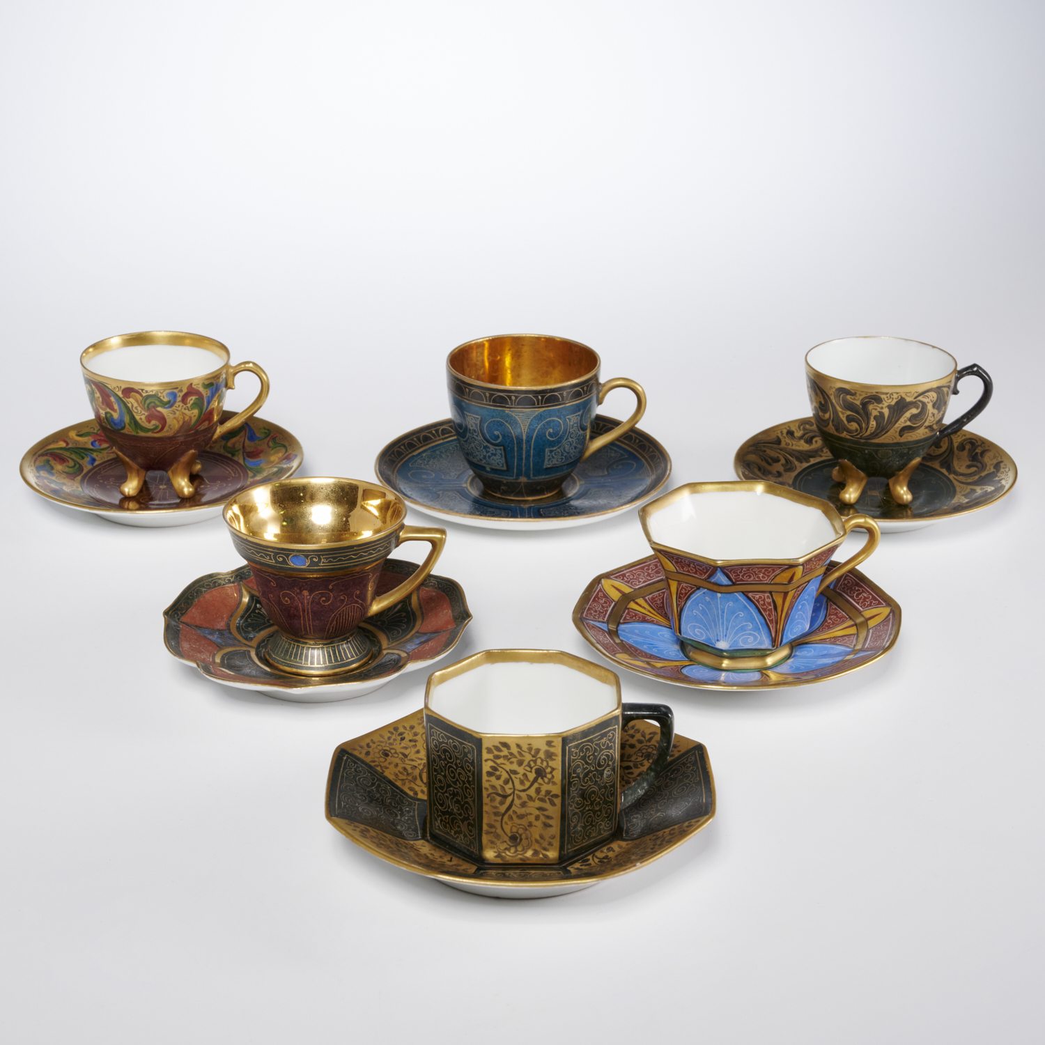  6 CONTINENTAL PAINTED DEMITASSE 2fb227