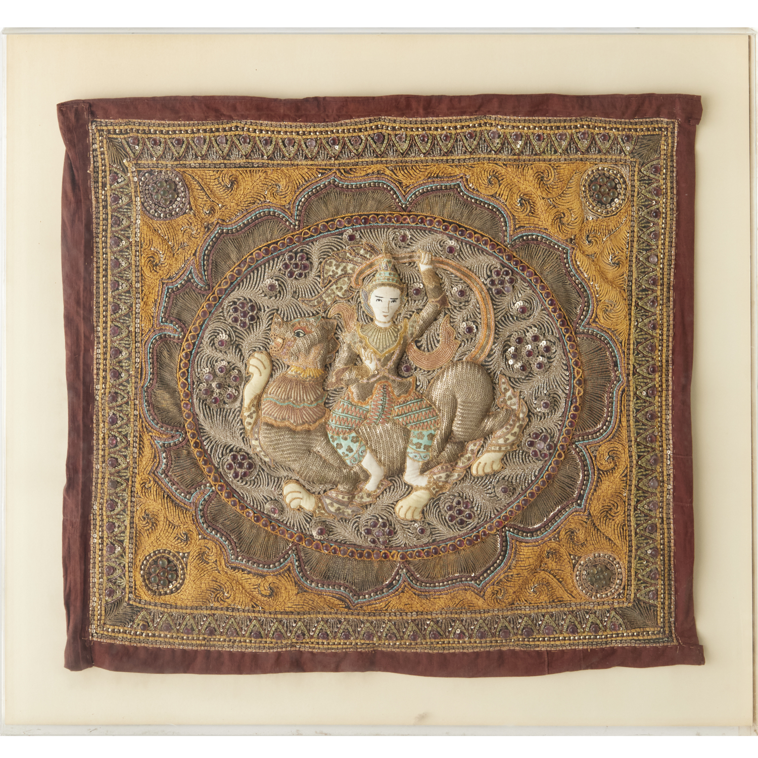 VINTAGE BURMESE KALAGA TAPESTRY